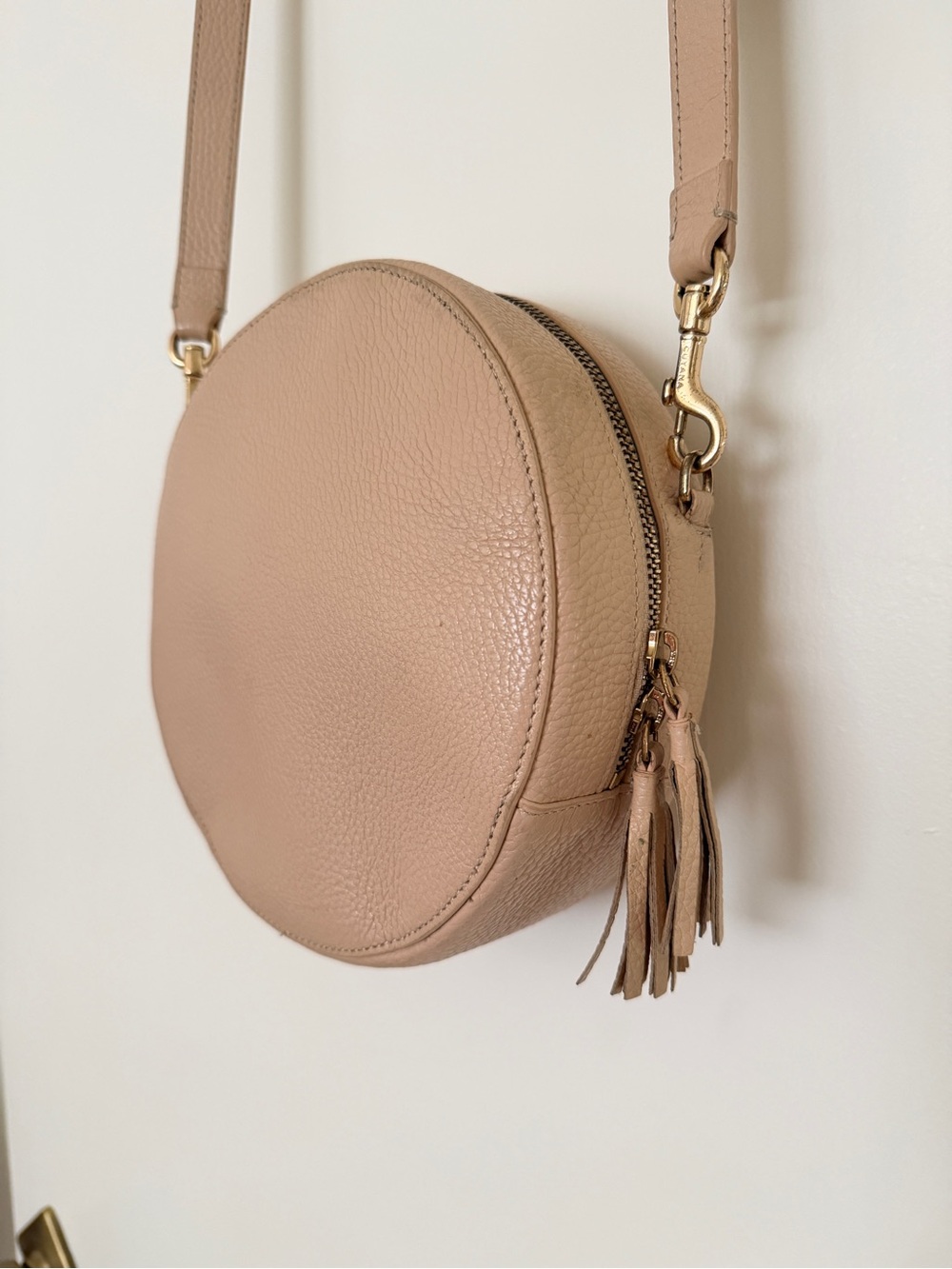 Cuyana circle bag in blush pebbled leather - Picture 4 of 8